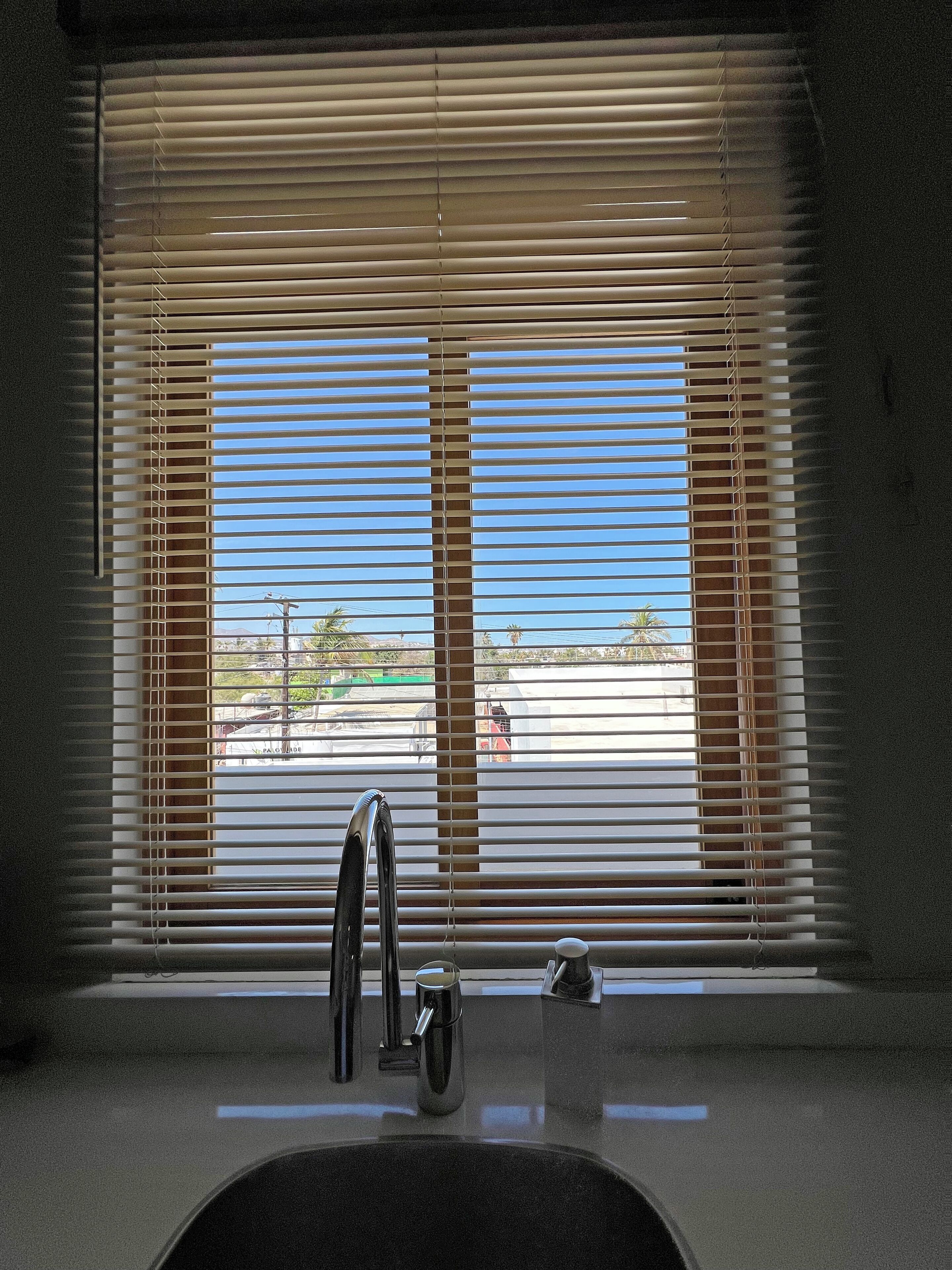 master bedroom, 1 queen bed | view from room