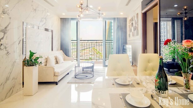 Apartment, 4 Bedrooms, River View | Living area | 50-inch flat-screen TV with cable channels, Smart TV, Netflix