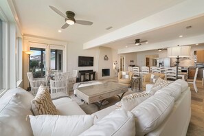 TV, fireplace, DVD player