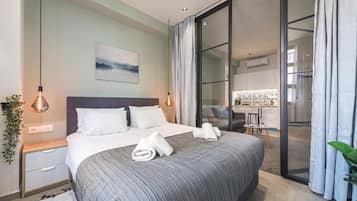 Loftsrom – deluxe, 1 soverom (Amber) | Skrivebord, blendingsgardiner, lydisolert og barnesenger (inkludert)