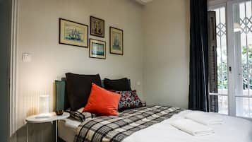 2 bedrooms, desk, laptop workspace, iron/ironing board