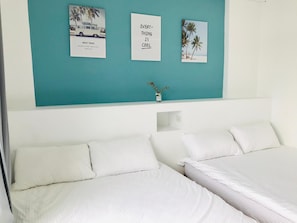 Blackout drapes, soundproofing, free WiFi, bed sheets