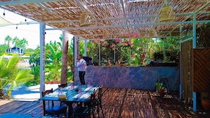 Outdoor banquet area