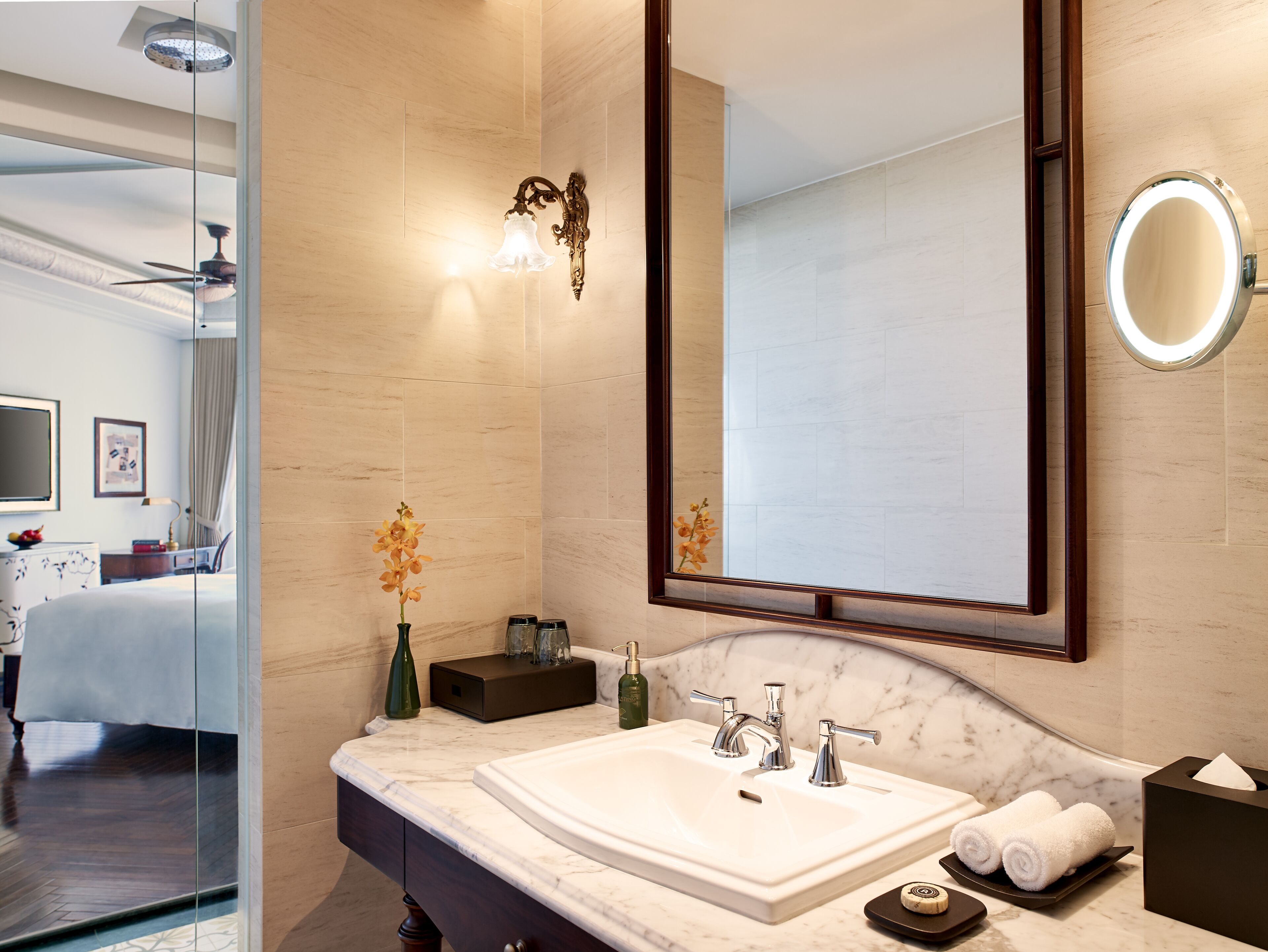 eco-friendly toiletries, hair dryer, bathrobes, slippers