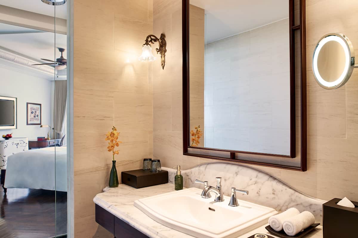 eco-friendly toiletries, hair dryer, bathrobes, slippers