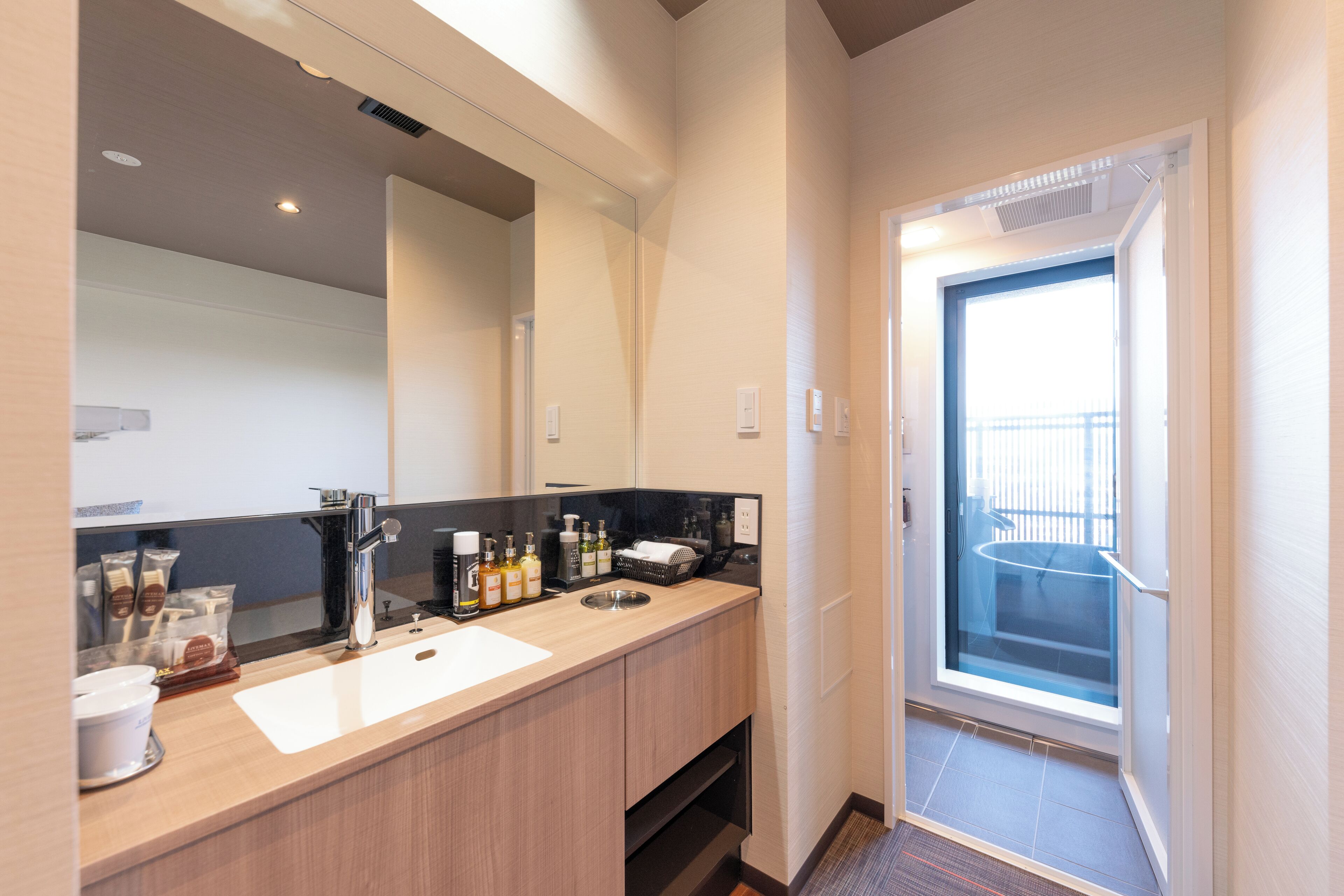 modern japanese style room with open-air bath non-smoking | 1 bedroom, premium bedding, down duvets, pillow-top beds