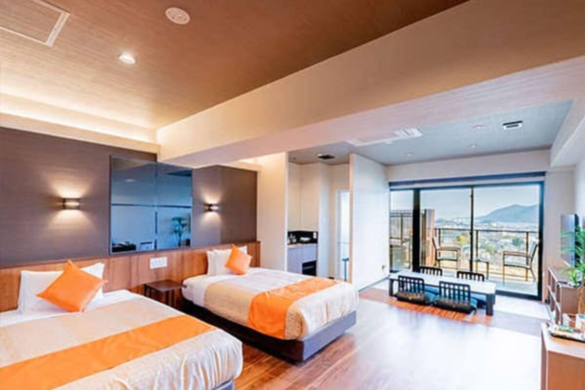 modern japanese style junior suit room with open-air bath non-smoking | 1 bedroom, premium bedding, down duvets, pillow-top beds