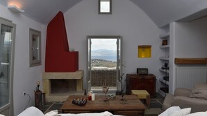 Villa, 3 Bedrooms, Pool Access | Living area - Deluxe Villa - Infinity Pool & Helipad by VillaRentalsgr (Paros)