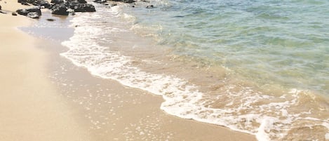 Beach nearby, sun loungers