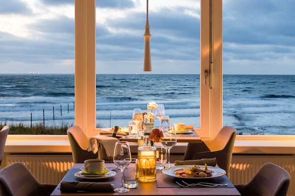 Dinner served, beach views
