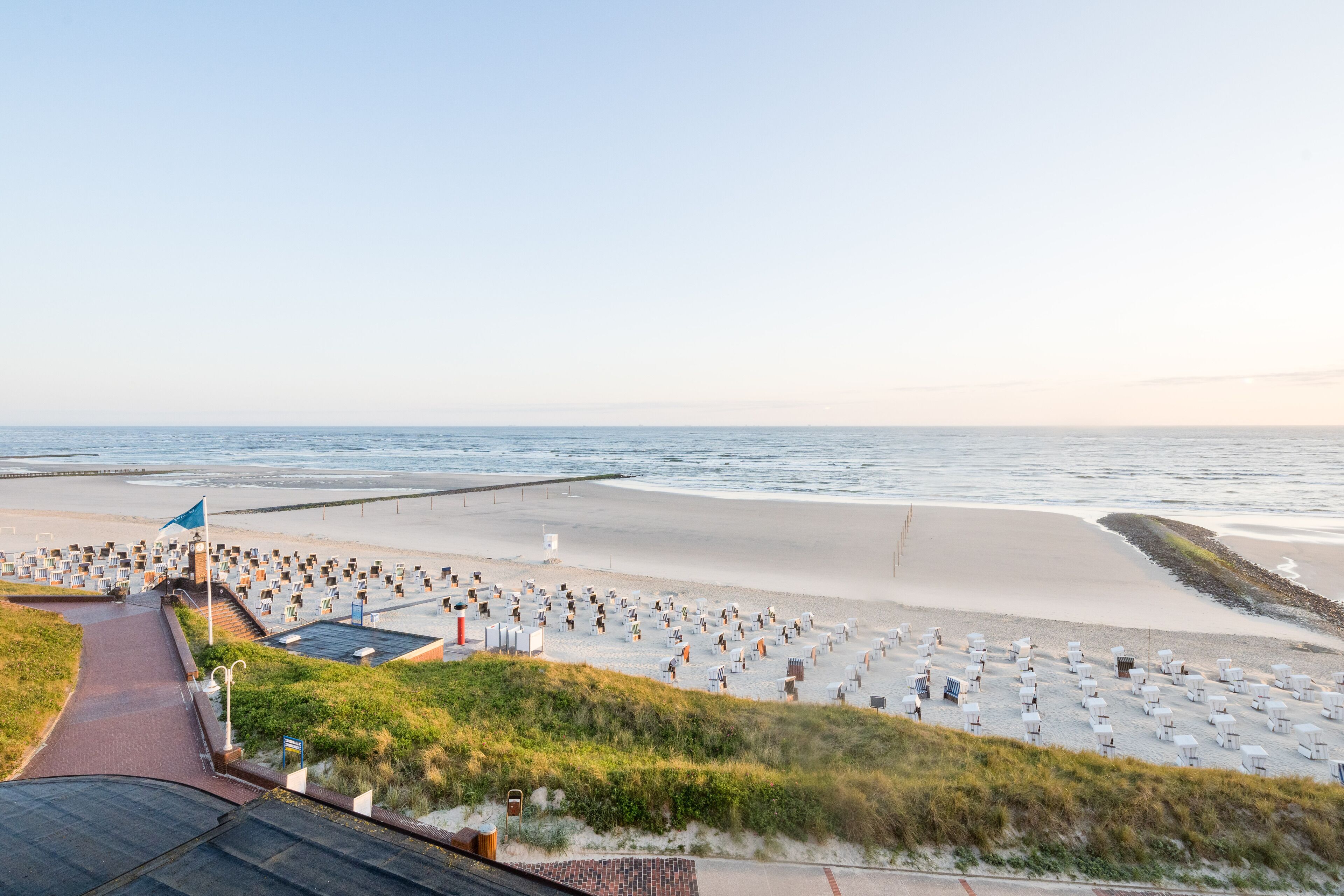 Utsikt mot strand/hav