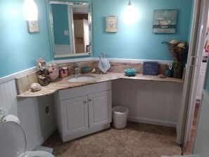 Hair dryer, towels, toilet paper
