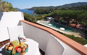 Comfort Double or Twin Room, Balcony, Sea View | View from room - Hotel Valle Verde (Marciana)