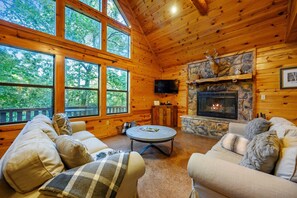 TV, fireplace, Hulu, streaming services