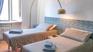 Double or Twin Room, Shared Bathroom (Blu) | Desk, blackout drapes, iron/ironing board, free WiFi