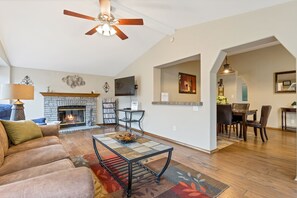 TV, fireplace, DVD player