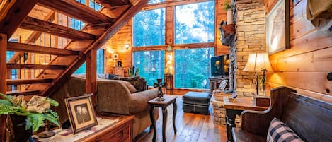 TV, fireplace, DVD player, foosball