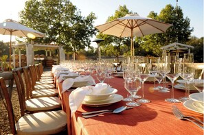 Outdoor banquet area