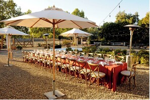 Outdoor banquet area