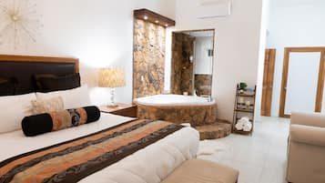 Luxury Room, Hot Tub, Mountain View | Laptop workspace, iron/ironing board, free WiFi, bed sheets