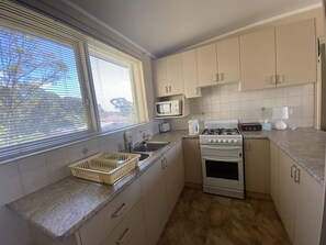 Fridge, oven, stovetop, toaster