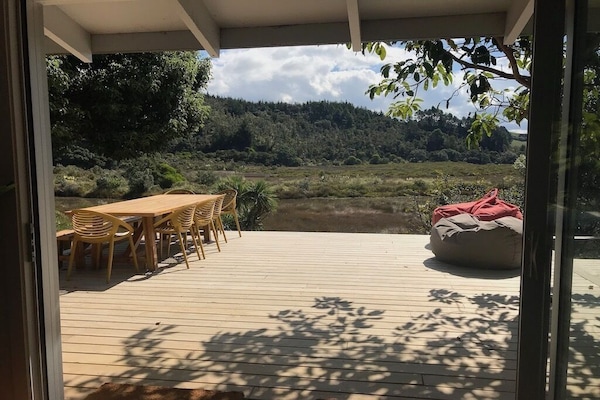 Deck and view to the estuary