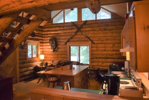 Cabin (Cascade Log Cabin) | Living room | Flat-screen TV
