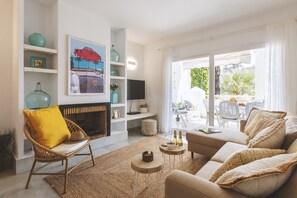 TV, fireplace, DVD player