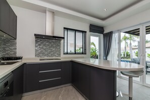 Superior Villa, 3 Bedrooms, Non Smoking, Kitchen | Private kitchen | Full-sized fridge, microwave, oven, stovetop - Orchid Paradise Homes OPV405 (Hua Hin)