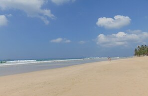 Beach nearby, sun loungers