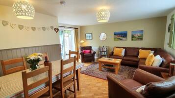 Smart TV, DVD player, books, stereo