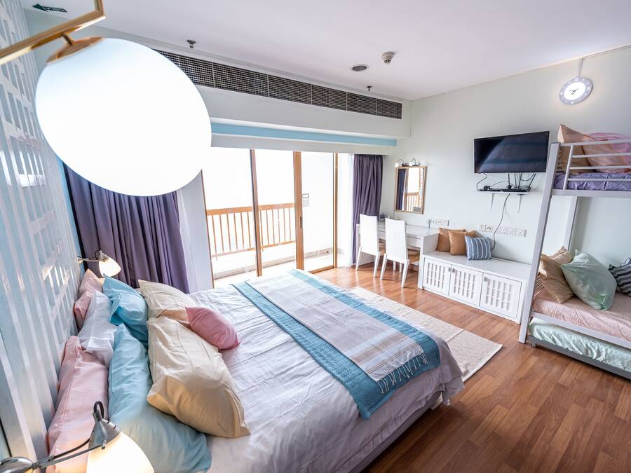 Familie studio suite (22-106) | Een kluis op de kamer, verduisterende gordijnen