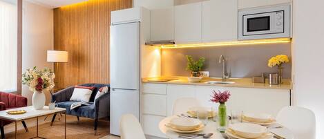 公寓 | 私人厨房 | 大冰箱、微波炉、茶具/咖啡用具、烤箱