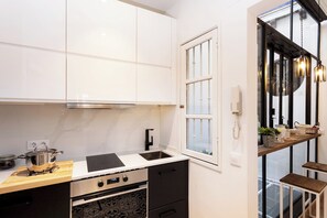 Apartment (1 Bedroom) | Eigene Küche | Großer Kühlschrank, Mikrowelle, Ofen, Herdplatte