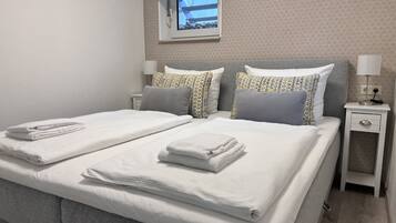 1 bedroom, blackout curtains, soundproofing, iron/ironing board