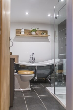 House | Bathroom | Separate bathtub and shower, free toiletries, towels - Tegannedd (Blaenau Ffestiniog)
