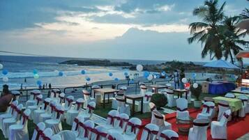 Outdoor banquet area