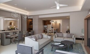 TV, books - Vidanta 3 BR Family Suite for Spring Break Luxury with deck (Nuevo Vallarta)