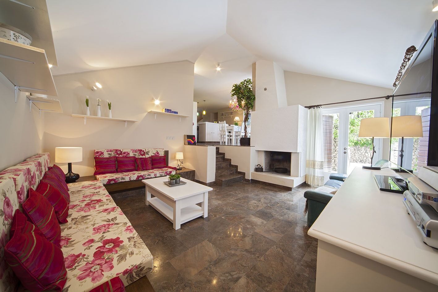 Villa, Sea View | Living area | Flat-screen TV, DVD player