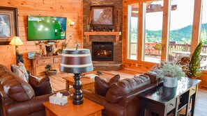 Smart TV, fireplace, video games, table football