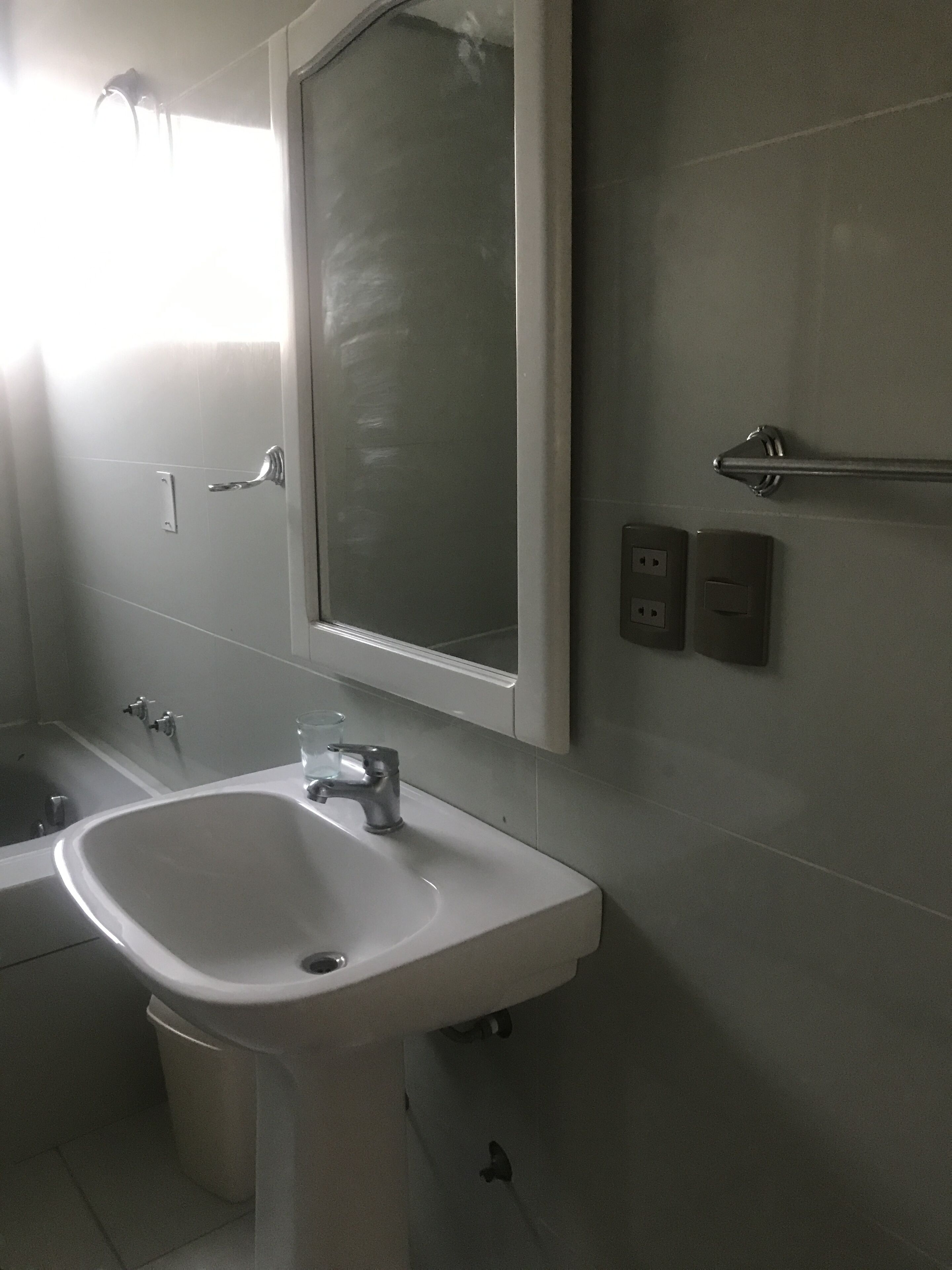 shower, towels, soap, shampoo