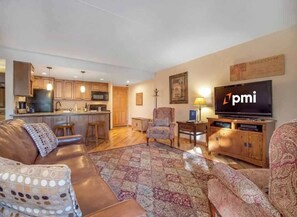 TV, fireplace, offices - Ski Straight to Your Cozy Condo in the Mountains (Breckenridge)