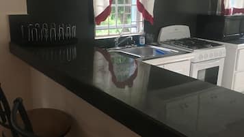 Frigorífico grande, microondas, horno y placa de cocina