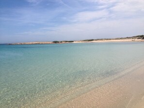 A beach with clear turquoise water and a sandy shore. - 2 verandas - near sandy beach - outdoor shower (Carovigno)
