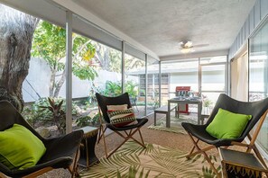 Terrace/patio - Mid Century Siesta Key Escape • 2BR Villa w/ Pool & Dock (Sarasota)