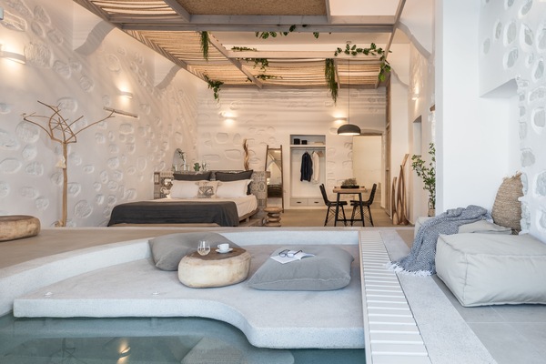 Deluxe-Apartment, 2 Schlafzimmer, Meerblick (Mini Pool- Hot Tub) | Wohnbereich | Flachbildfernseher