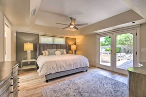 5 bedrooms, iron/ironing board, travel cot, Internet