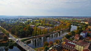Utsikt mot strand/hav