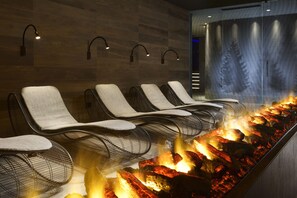 Sauna, hot tub, body treatments, body wraps, body scrubs, facials