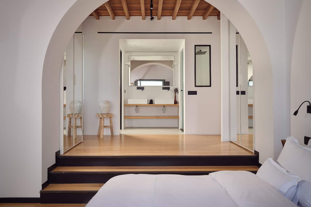 Designer toiletries, hair dryer, bathrobes, slippers